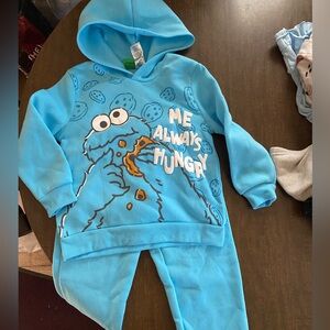 New - never worn Sesame Street Cookie Monster sweat set